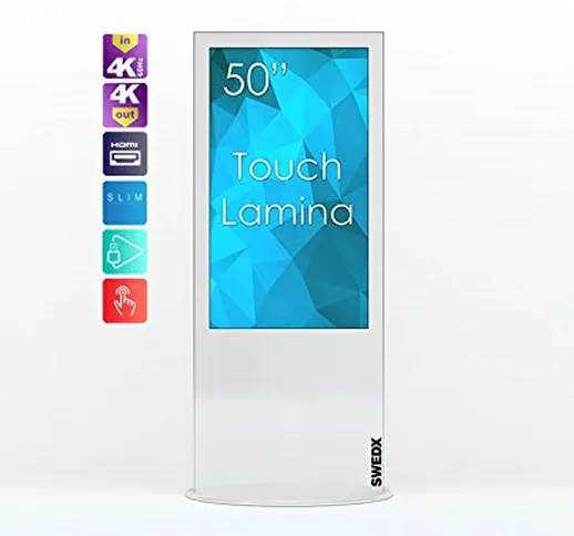 Swedx SWLT-50K8-A1 visualizzatore di messaggi 127 cm (50") LED 4K Ultra HD Touch screen Di...