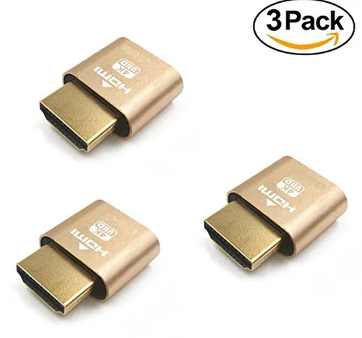 EZDIY-FAB HDMI Dummy Plug,Ghost Senza Testa, Emulatore Display,GPU VGA Supporta 4K 3840x21...