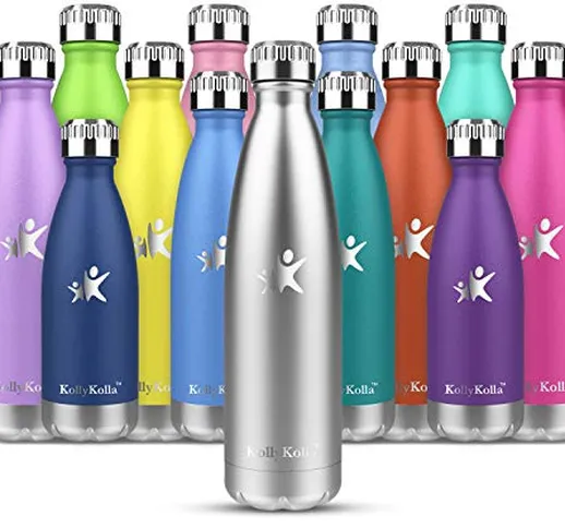 KollyKolla Bottiglia Acqua in Acciaio Inox, 750ml Senza BPA Borraccia Termica, Isolamento...