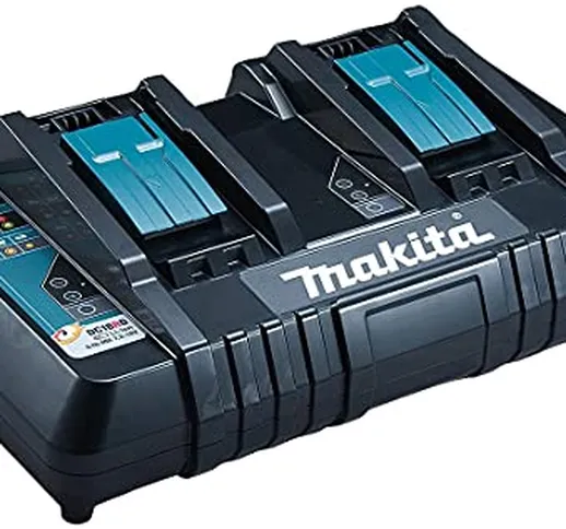 Makita DC18RD - Caricatore per batteria (0,5 ore, 0,75 ore, 2,25 kg, nero, blu, interno ba...