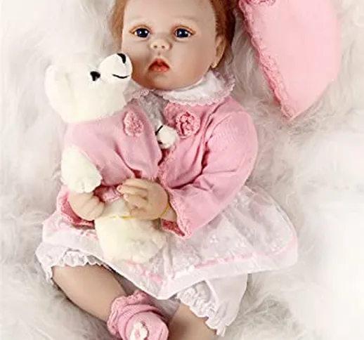 ZIYIUI Bambole Reborn bambino Bambola 55cm Realistiche Babys Dolls Silicone Bambolotti Rag...