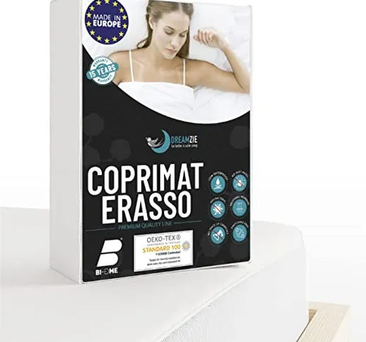 Dreamzie Coprimaterasso Matrimoniale 180 x 200 cm Impermeabile Made in EU - Certificato Oe...
