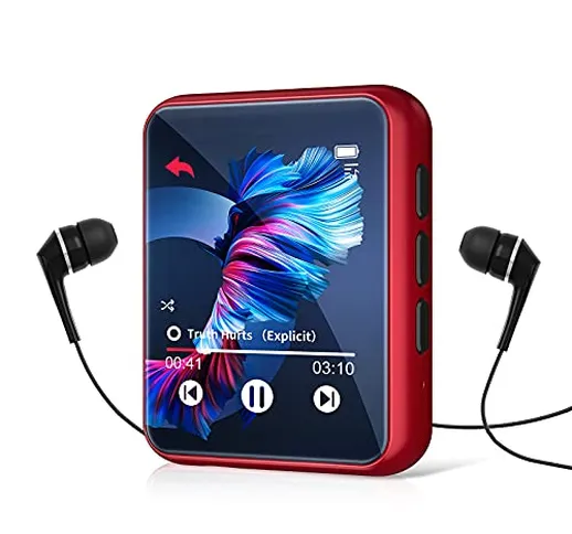 32GB Lettore MP3 con Bluetooth 5.0, Full Touch Schermo HiFi Lossless Sound Lettore di Musi...