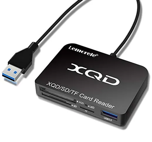 Lemorele Lettore di Schede XQD USB 3.0 SD TF Card Reader Memory Stick con USB 3.0Port per...