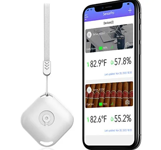 TAOPE Termometro Igrometro Wireless, Registratore di Temperatura e umidità Bluetooth, Sens...