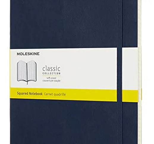 Moleskine Classic Notebook, Taccuino a Quadretti, Copertina Morbida e Chiusura ad Elastico...