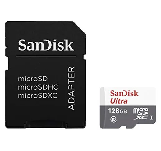 Sandisk Ultra MicroSDXC 128GB UHS-I + SD Adapter 128GB MicroSDXC UHS-I Class 10 memory car...