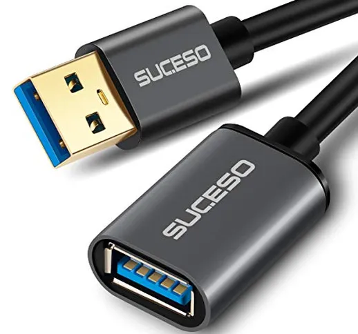SUCESO Cavo Prolunga USB 3.0 2M Maschio A Femmina A 5Gbps Cavo Estensione USB Trasferiment...
