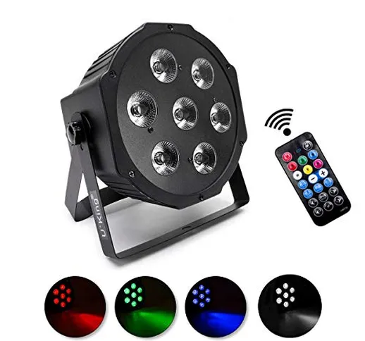 YoKen Luci da Palco Par 7 LED RGBW Effetto Luce Stroboscopica con Telecomando DMX512 Luci...