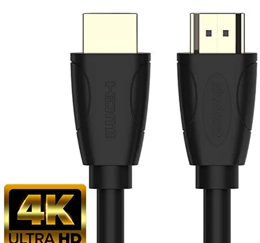 MistVast High-Speed 4K HDMI 2.0 Cable 2M, 18Gbps, 28AWG, No External Power Required, Suppo...