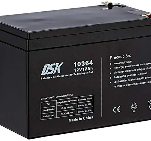 DSK 10364 - Batteria al piombo sigillata AGM Gel Technology 12V 12Ah. Ideale per qualsiasi...