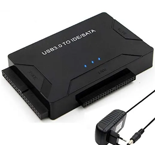 Anmete Cavo Adattatore USB 3.0 a SATA e IDE Convertitore per 2.5" e 3.5" IDE SATA Disco Ri...