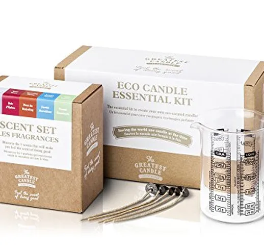 The Greatest Candle In The World DIY Essencial Kit di Candele, Cera vegetale, Bianco, 24 x...