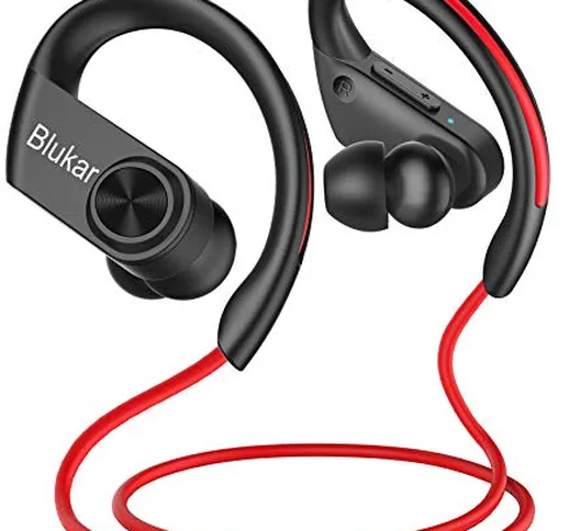 Blukar Cuffie Bluetooth Sport, Auricolari Bluetooth 5.0 in Ear con 16 Ore di Tempo di Util...