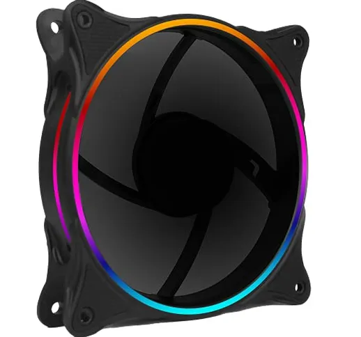 Game max PC ventola di raffreddamento da 120 mm, arcobaleno LED, dual-ring, cuscinetto idr...