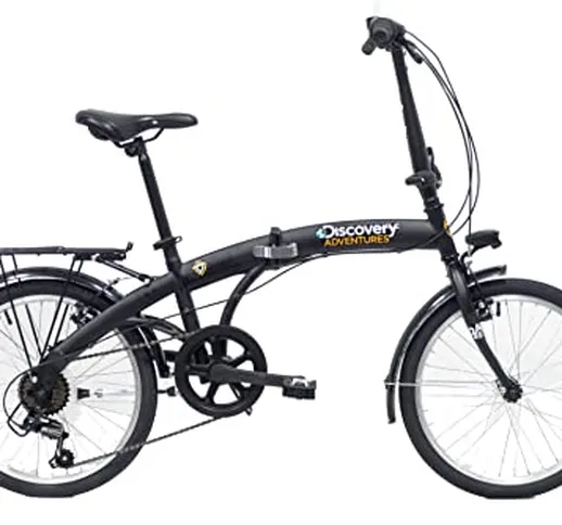 Discovery 2722, Bicicletta Pieghevole 20' Nero Opaco Unisex, 20