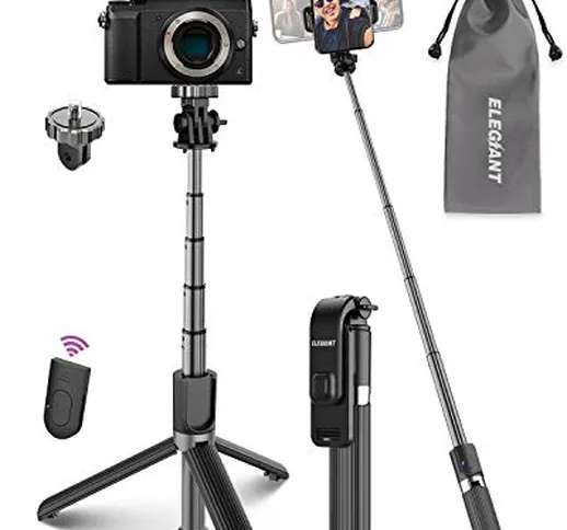 ELEGIANT Bastone Selfie Wireless, 4 in 1 Asta Selfie Stick Bluetooth con Treppiede per Cam...