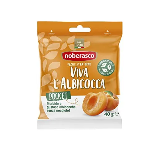 Noberasco Viva l'Albicocca Pocket, Confezione da 12 Pezzi da 40 G di Albicocche Disidratat...