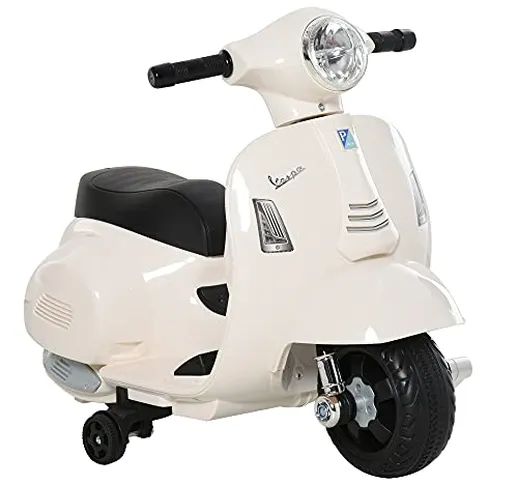 homcom Moto Elettrica per Bambini con Licenza Ufficiale Vespa Batteria 6V, Fari e Clacson,...