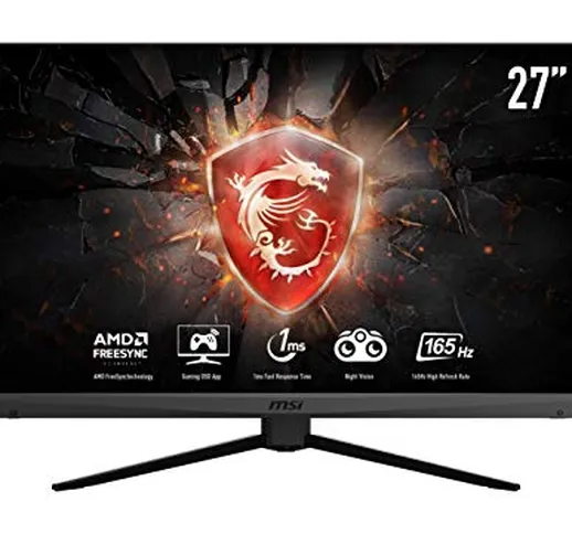 MSI Optix MAG272 Monitor Gaming 27", Display 16:9 FHD (1920x1080), Frequenza 165Hz, Tempo...