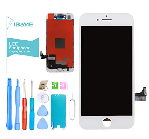 Ibaye Display LCD Touch Screen per iPhone 8 Bianco (4,7 Pollici) Vetro Schermo Frame Kit S...