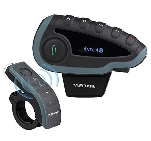 V8 interfono bluetooth per Moto Casco, Interfono auricolare per moto Bluetooth con sistema...