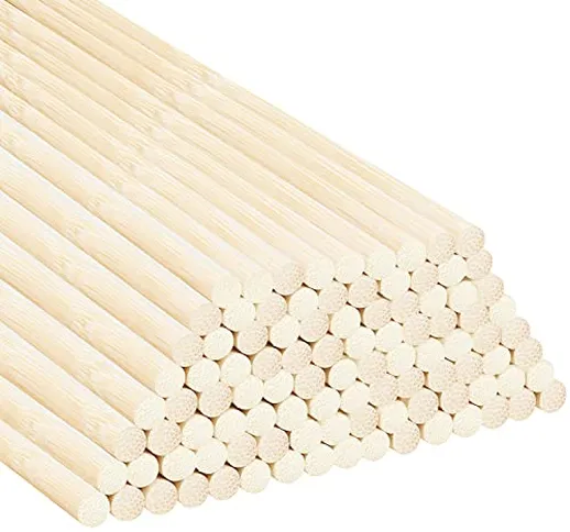 BELLE VOUS Bastoncini Legno per Modellismo Bamboo Rotondi Naturali (Set da 100) - 30 cm -...