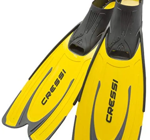 Cressi Agua, Pinne Self Adjusting per Immersioni, Snorkeling e Nuoto Unisex Adulto, Giallo...