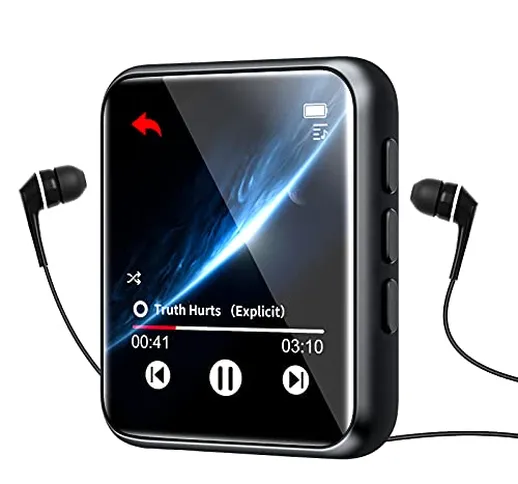 Lettore MP3 con Bluetooth 5.0, 16 GB Lettori MP3 de 1.8 Pollici Full Touch Schermo, Lossle...