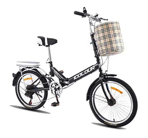 Edith qi Bicicletta Pieghevole in 20 Pollici, Bicicletta Pieghevole Unisex Adulto, Cambio...