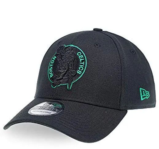 A NEW ERA Newera Boston Celtics Black Outline 39Thirty Stretch cap - Berretto da Basket NB...