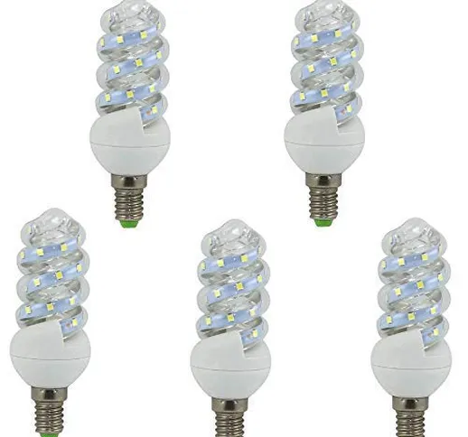 Lampadina LED, mini, a spirale, E14, 11 W, confezione da 5 Moderno 3000 K