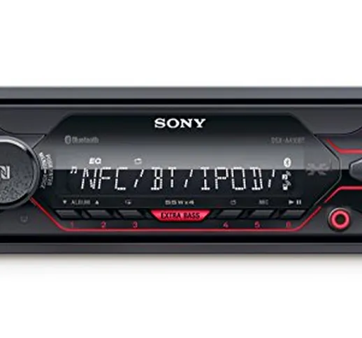 Sony DSX-A410BT Autoradio senza Lettore CD, Dual Bluetooth, NFC, Siri Eyes Free, AUX e USB...
