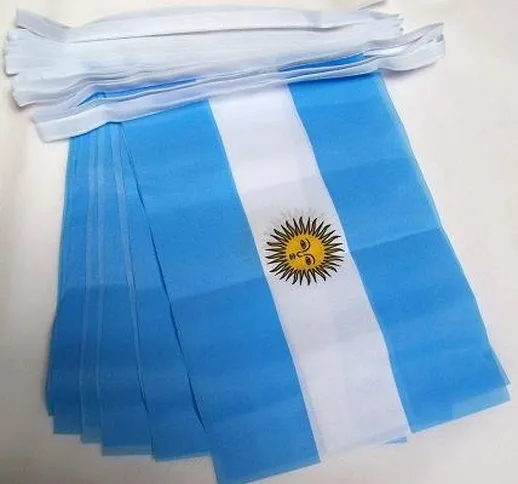 AZ FLAG Ghirlanda 4 Metri 20 Bandiere Argentina 15x10cm - Bandiera Argentina 10 x 15 cm -...