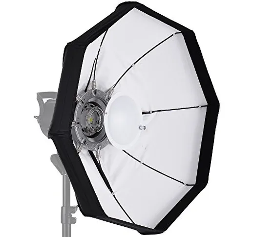 Andoer 8-Pole 60 cm Bianco Pieghevole Beauty Dish Softbox con Bowens Mount per Studio Stro...