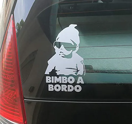 BONFINITY Adesivo Bimbo a Bordo per Auto | Sticker 11x17 cm Baby on Board Esterno in Vinil...