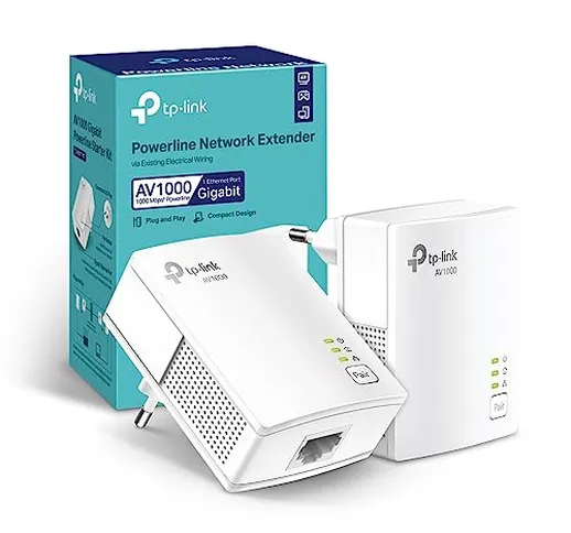 TP-Link TL-PA717 KIT Powerline Gigabit Porta, HomePlug AV2, Velocità Fino a 1000 Mbps, Per...