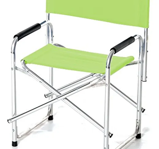 VERDELOOK Sedia Regista in Tessuto Poliestere 47x57 cm Altezza 78 cm, Lime, Esterni Giardi...