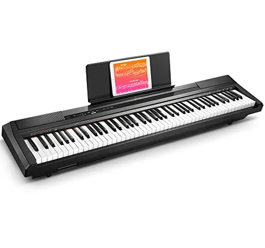 Donner Pianoforte Digitale 88 Tasti Pesati con Pedale, Sorgente Audio Premium, Portatile P...