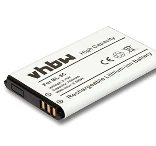 vhbw Li-Ion batteria 700mAh (3.7V) compatibile con Amplicomms PowerTel M6300 sostituisce C...