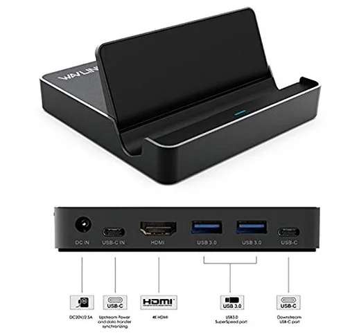 WAVLINK USB C Universal Docking Station USB 3.1 Gen 2 Tipo C Display Mini Docking Station...