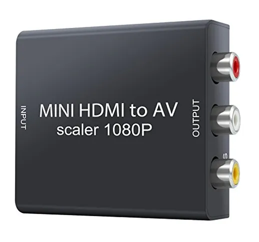 LiNKFOR Convertitore HDMI a AV 1080P Mini Adattatore 3 RCA CVBS Video Audio Composito Segn...