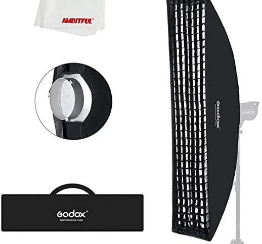 Godox - Striscia Softbox per softbox, 60 cm x 90 cm, con griglia Beehive & Bowens Mount Sp...