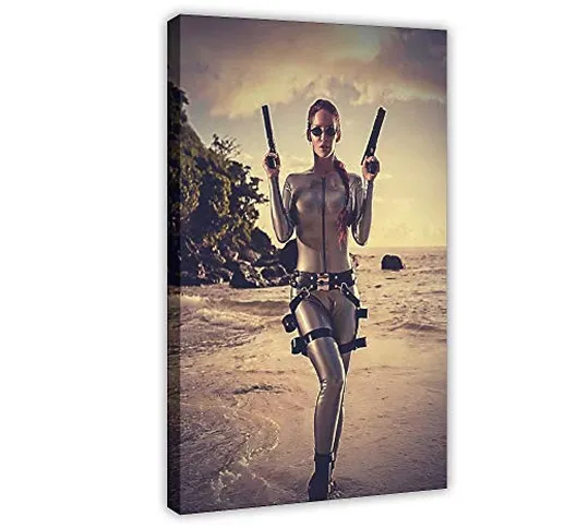 UK Games - Poster su tela, motivo: Tombraider, motivo: Tomb Raider Tombraider, decorazione...