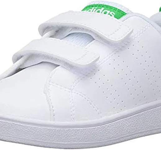 Adidas Vs Adv Cl Cmf Inf, Scarpe da Fitness Unisex - Bambini, Bianco (Footwear White/Green...