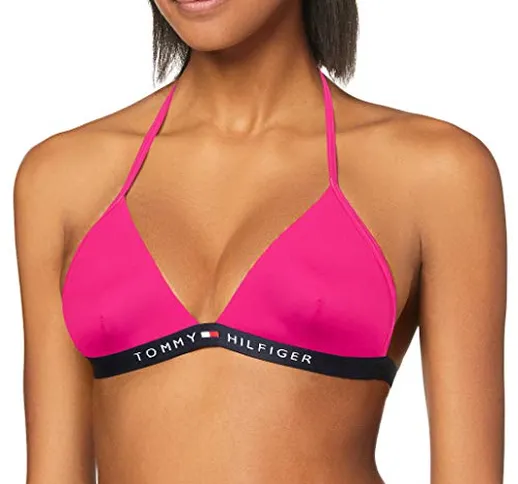 Tommy Hilfiger Triangle Fixed Reggiseno Bikini, Rosa (Pink GLO), XL Donna