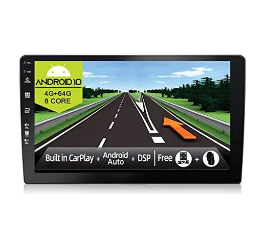 JOYX Android 10 Autoradio - [4G+64G] - Built-in DSP Carplay Android Auto - 4LED Camera Mic...