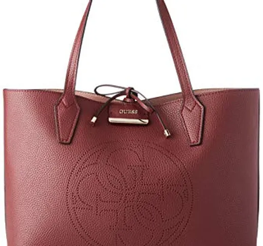 Guess Bobbi, Borsa Tote Donna, Multicolore (Merlot/Rosewood), 12.5x27x42.5 cm (W x H x L)