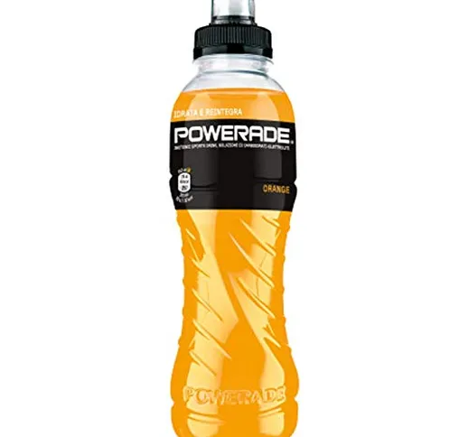 12 BOTTIGLIE POWERADE ARANCIA 500 ML BIBITA DRINK TAPPO DOSATORE SPORT ENERGY