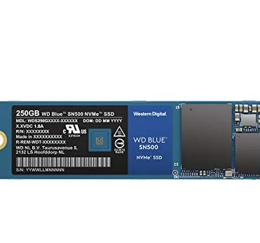 WD Blue SN500 NVMe SSD, M.2, PCIe Gen 3, Velocità di Lettura fino a 1.700 MB/sec e di scri...